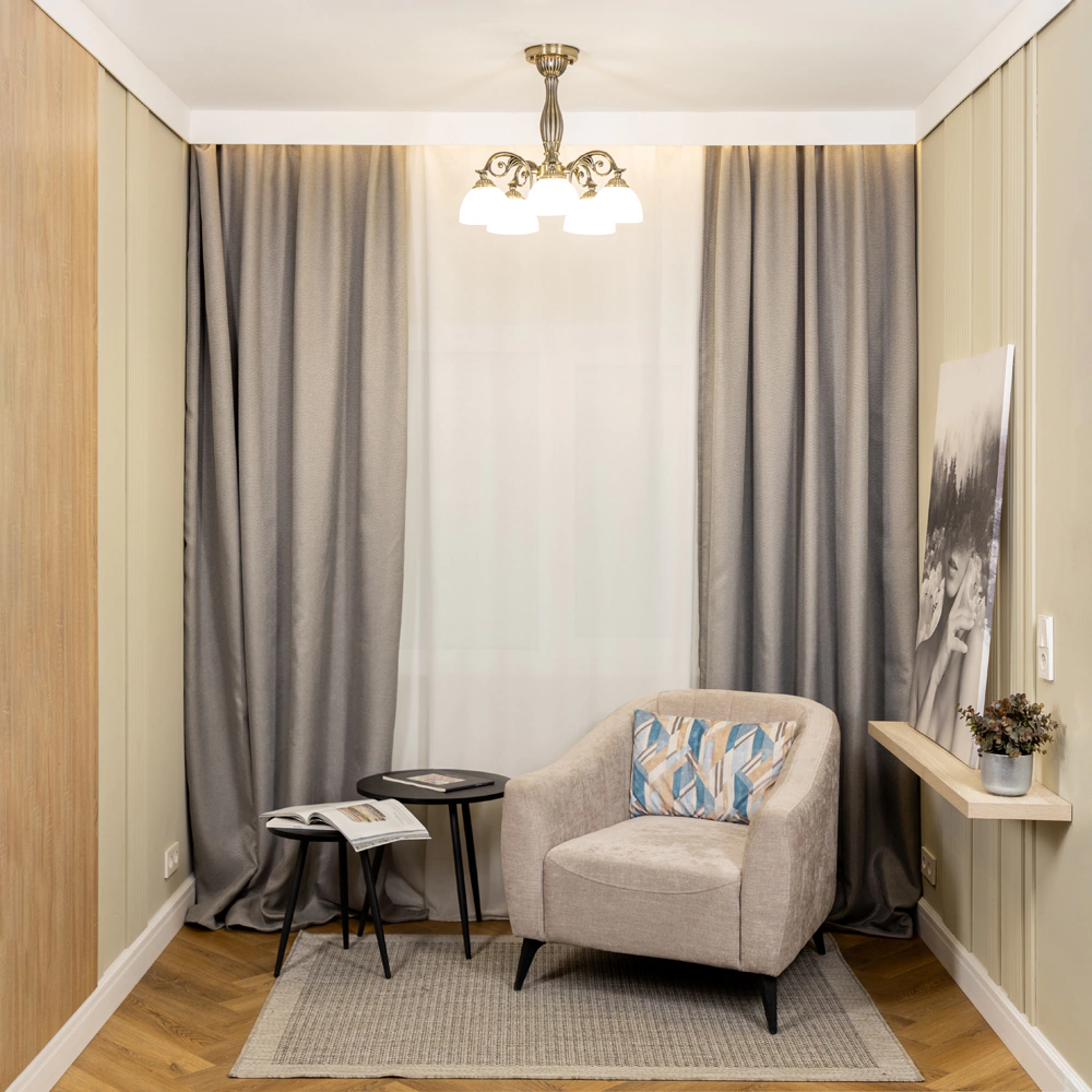 Люстра потолочная NEODECO Брешиа 5х60 Вт Е27 античный белый