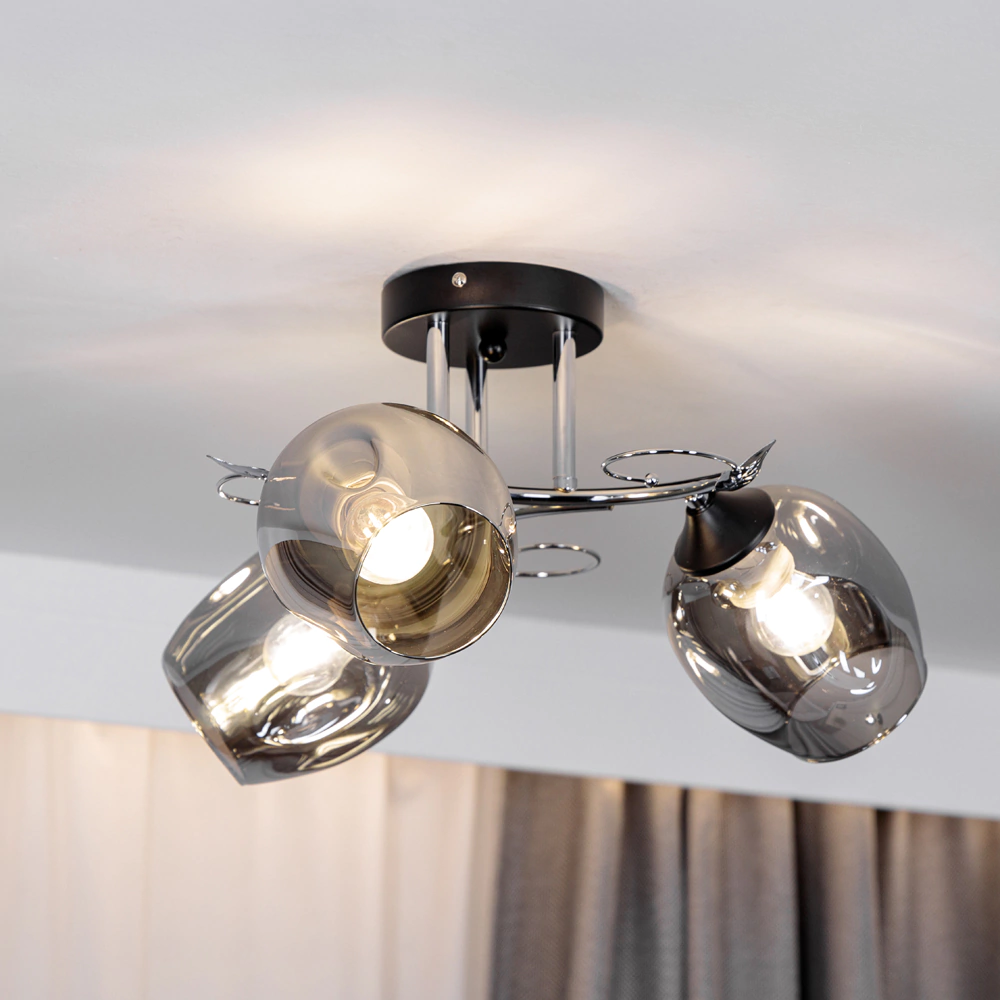 Люстра потолочная NEODECO Бальтазар 3х60 Вт Е27 черный