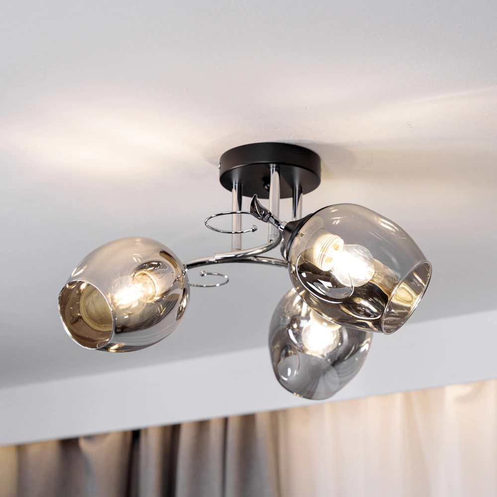 Люстра потолочная NEODECO Бальтазар 3х60 Вт Е27 черный