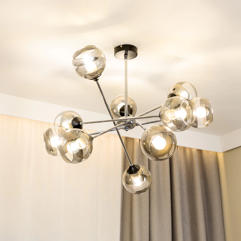 Светильник потолочный NEODECO Мельхиор 10х60 Вт Е27