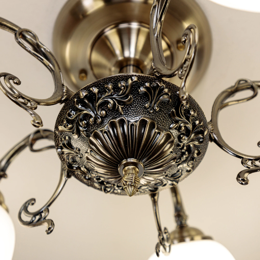 Люстра потолочная NEODECO Артемида 5х40 Вт Е14 бронза