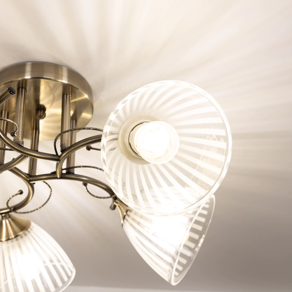 Люстра потолочная NEODECO Боянка 5х60 Вт Е27 бронза