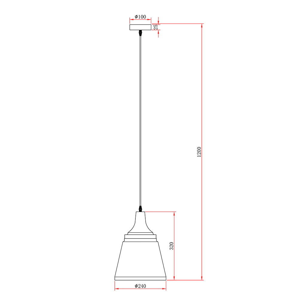 Светильник подвесной Escada Марк 1х40 Вт Е27 черный 23 см