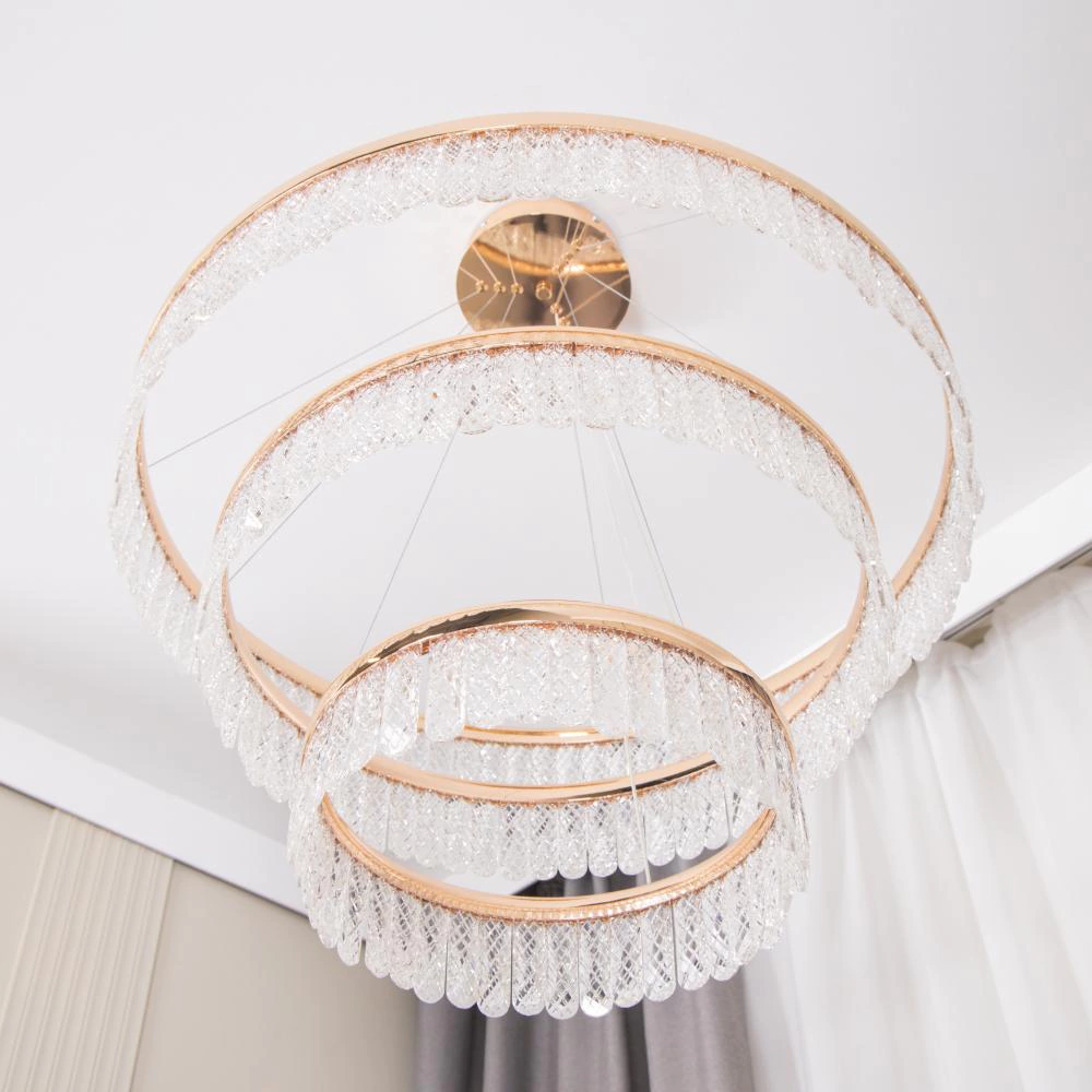 Люстра подвесная LED 206 Вт 3000-6400 К с пультом ДУ NEODECO Джеси