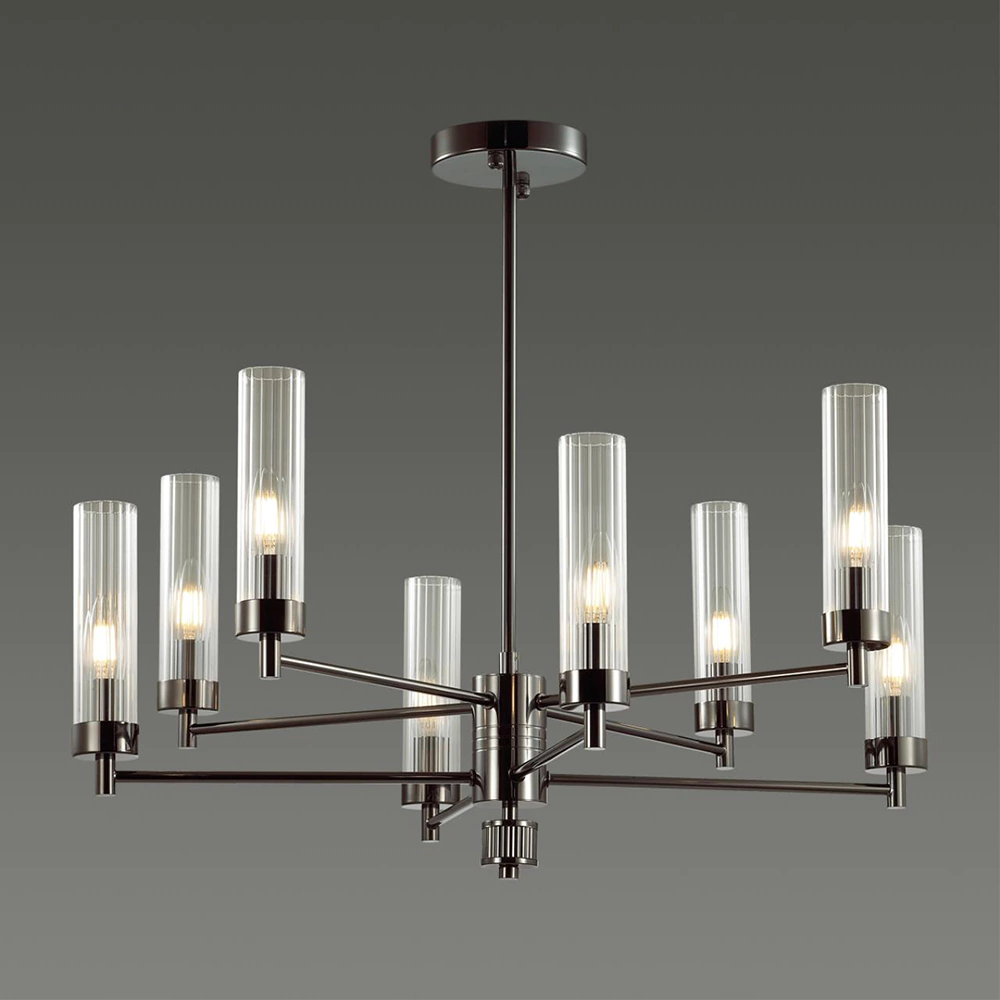 Люстра потолочная Lumion Милла 8х40 Вт Е14 черный хром