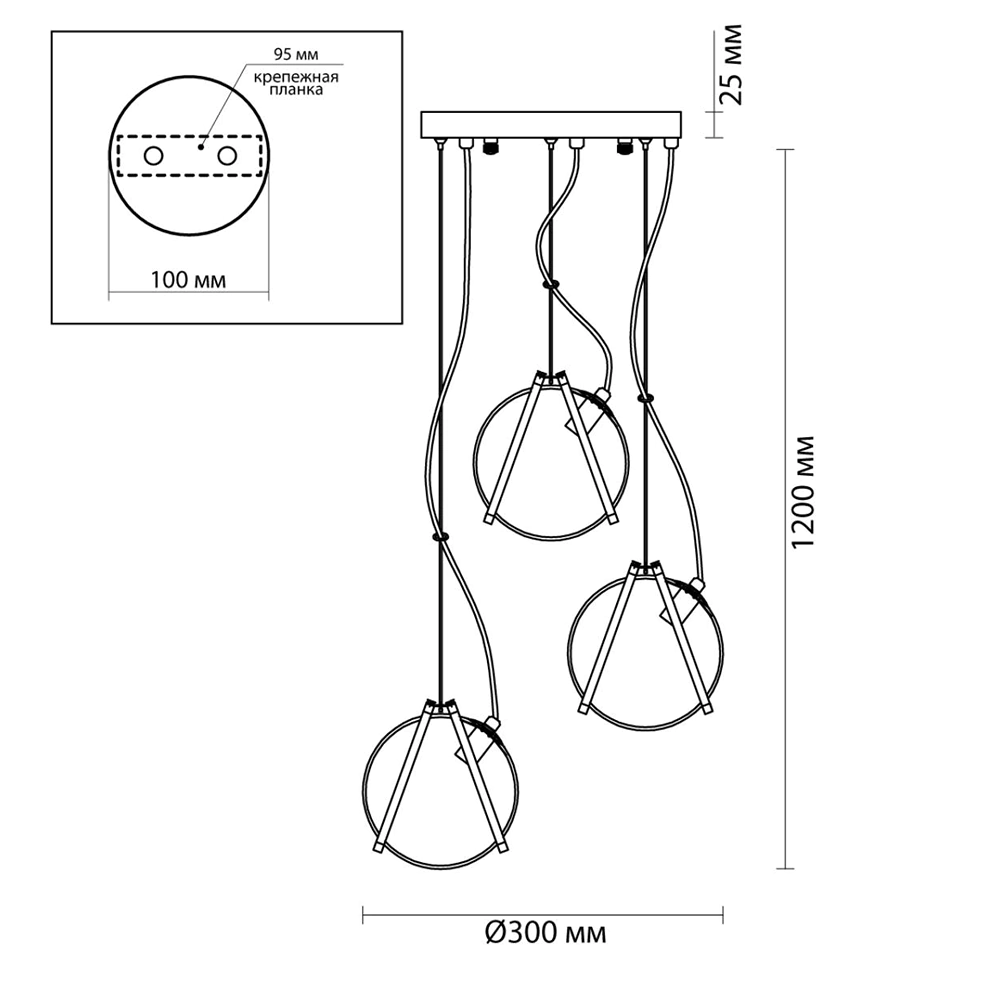 Светильник подвесной Lumion Ванда 3х40 Вт G9 латунь