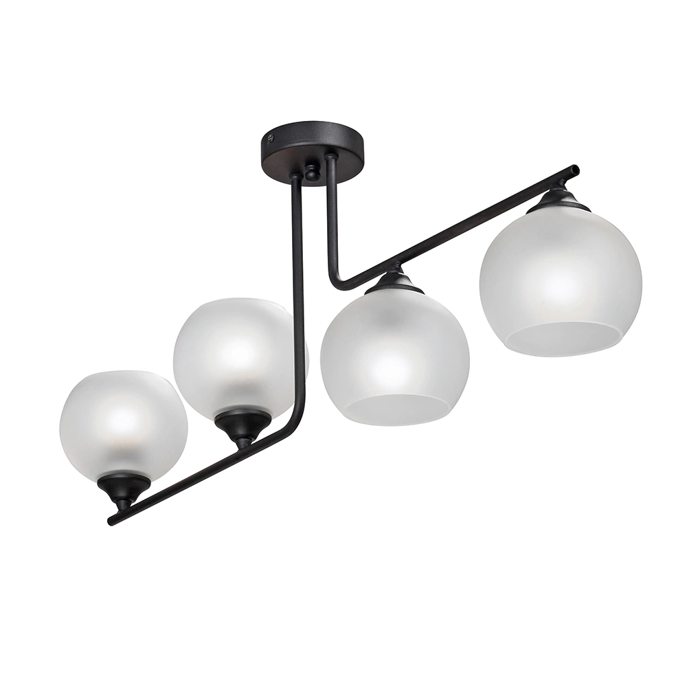 Люстра потолочная Vitaluce Гимун 4х40 Вт Е27 черный/белый