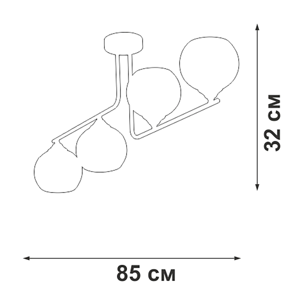 Люстра потолочная Vitaluce Гимун 4х40 Вт Е27 черный/белый