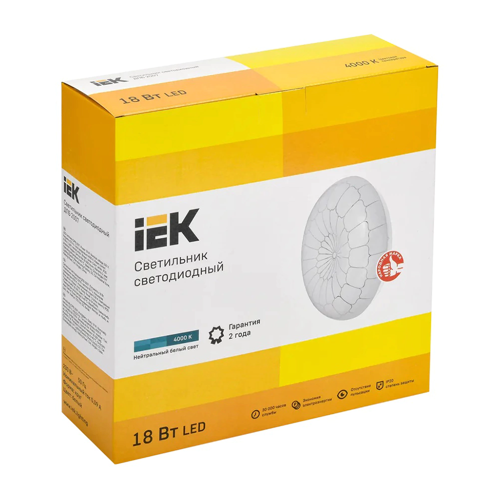 Светильник настенно-потолочный IEK Ажур 18 Вт LED IP20 4000 К