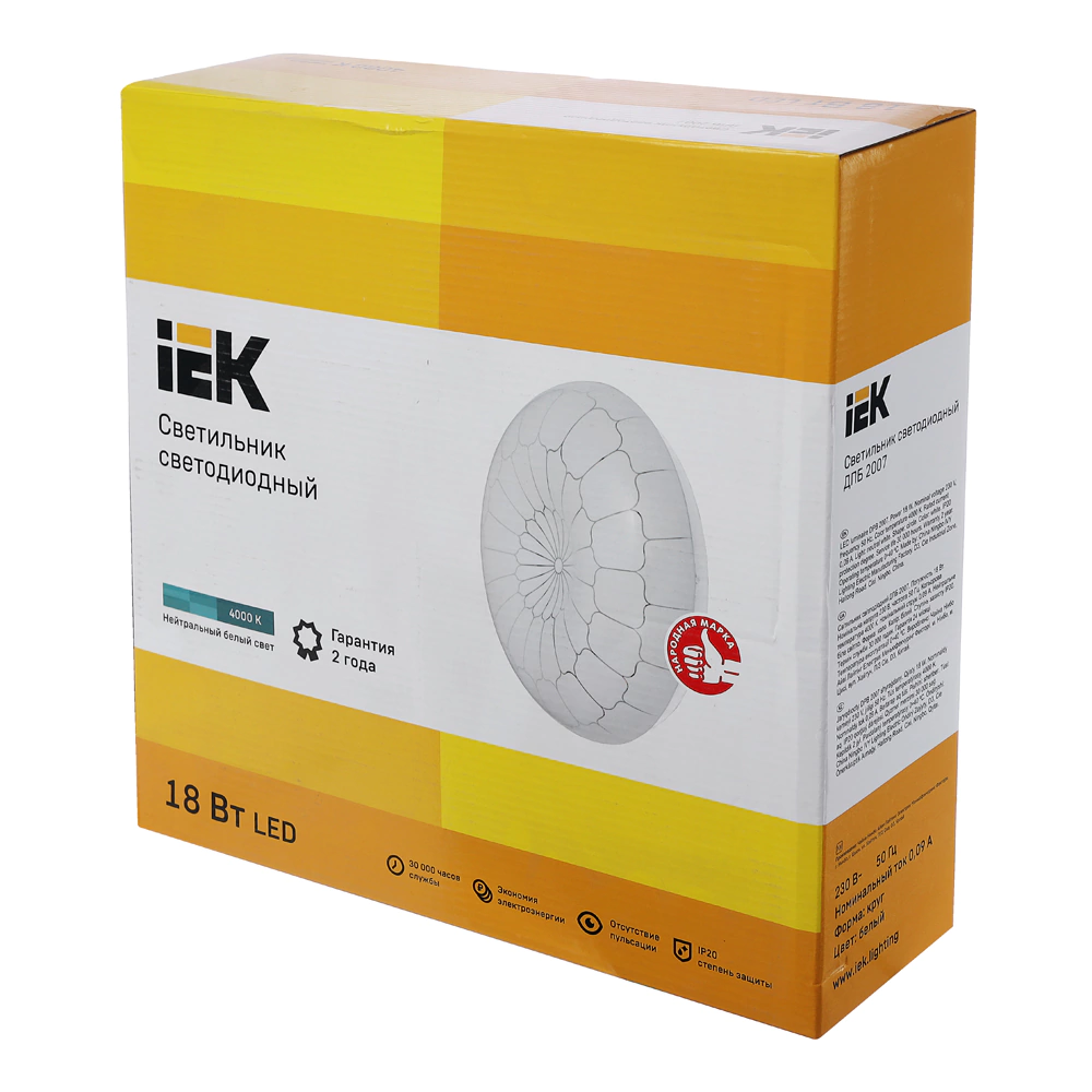 Светильник настенно-потолочный IEK Ажур 18 Вт LED IP20 4000 К