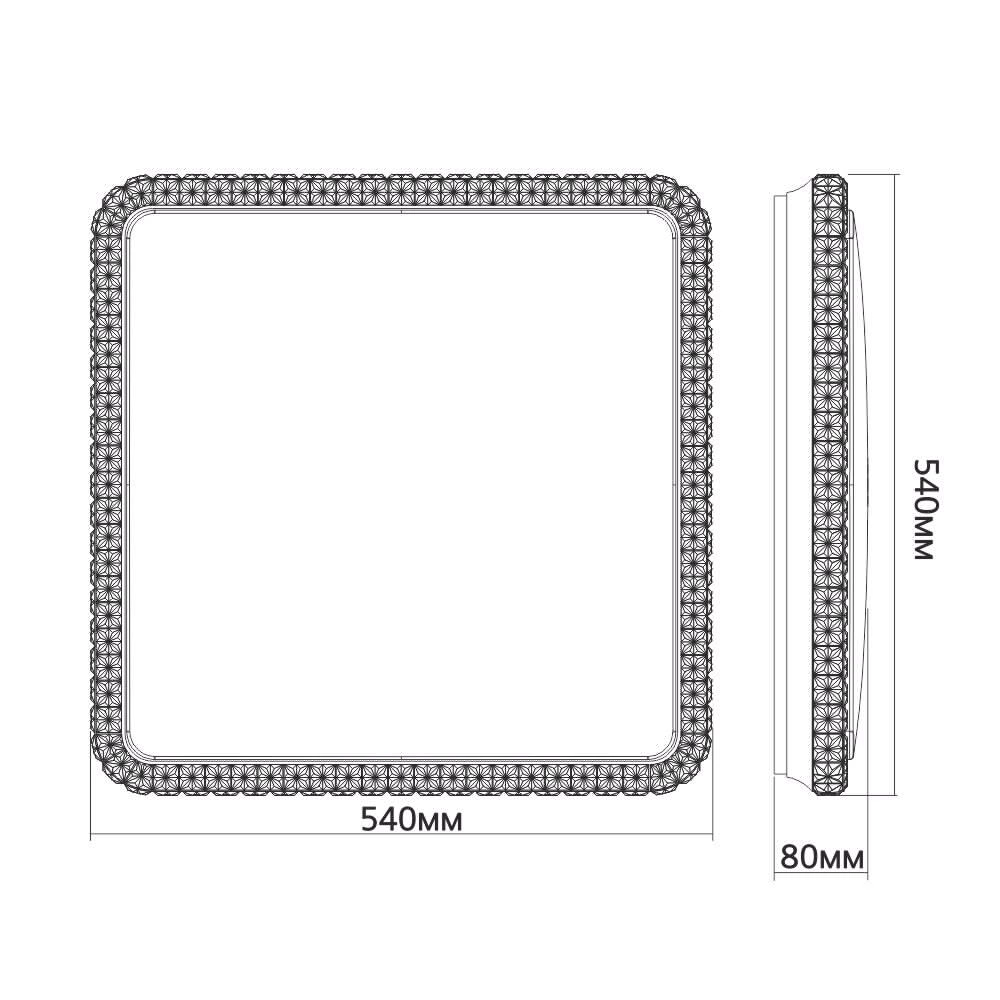 Светильник настенно-потолочный 85 Вт LED 54 см LEEK Мистери квадрат