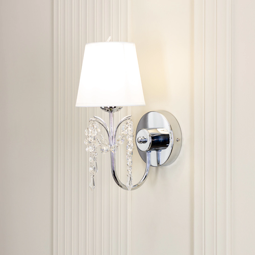 Бра 1х40 Вт Е14 хром NEODECO Герцогиня