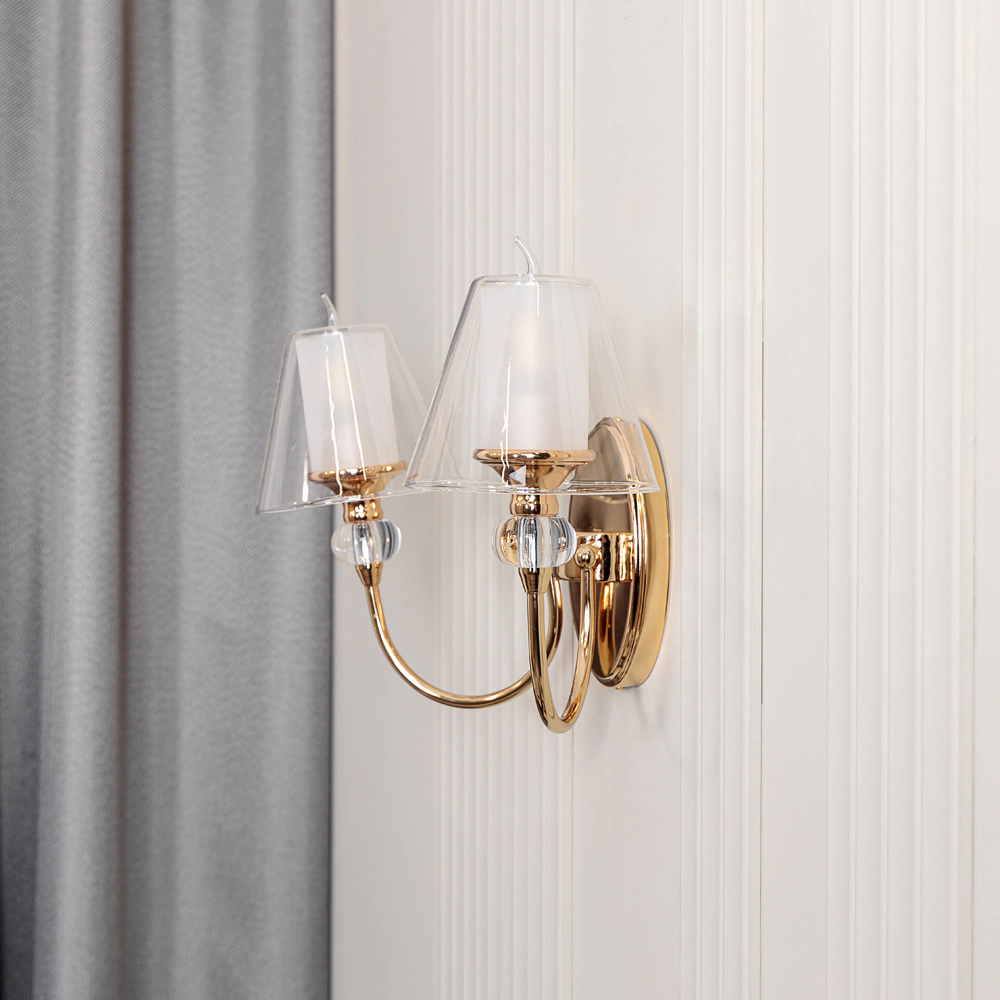 Бра NEODECO Кронпринц 2х40 Вт Е14 золото