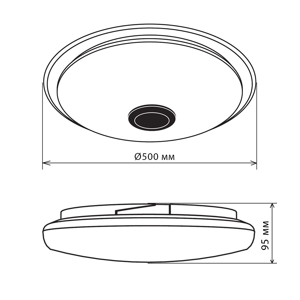 Светильник настенно-потолочный Uniel Мьюзик LED 72 Вт Bluetooth