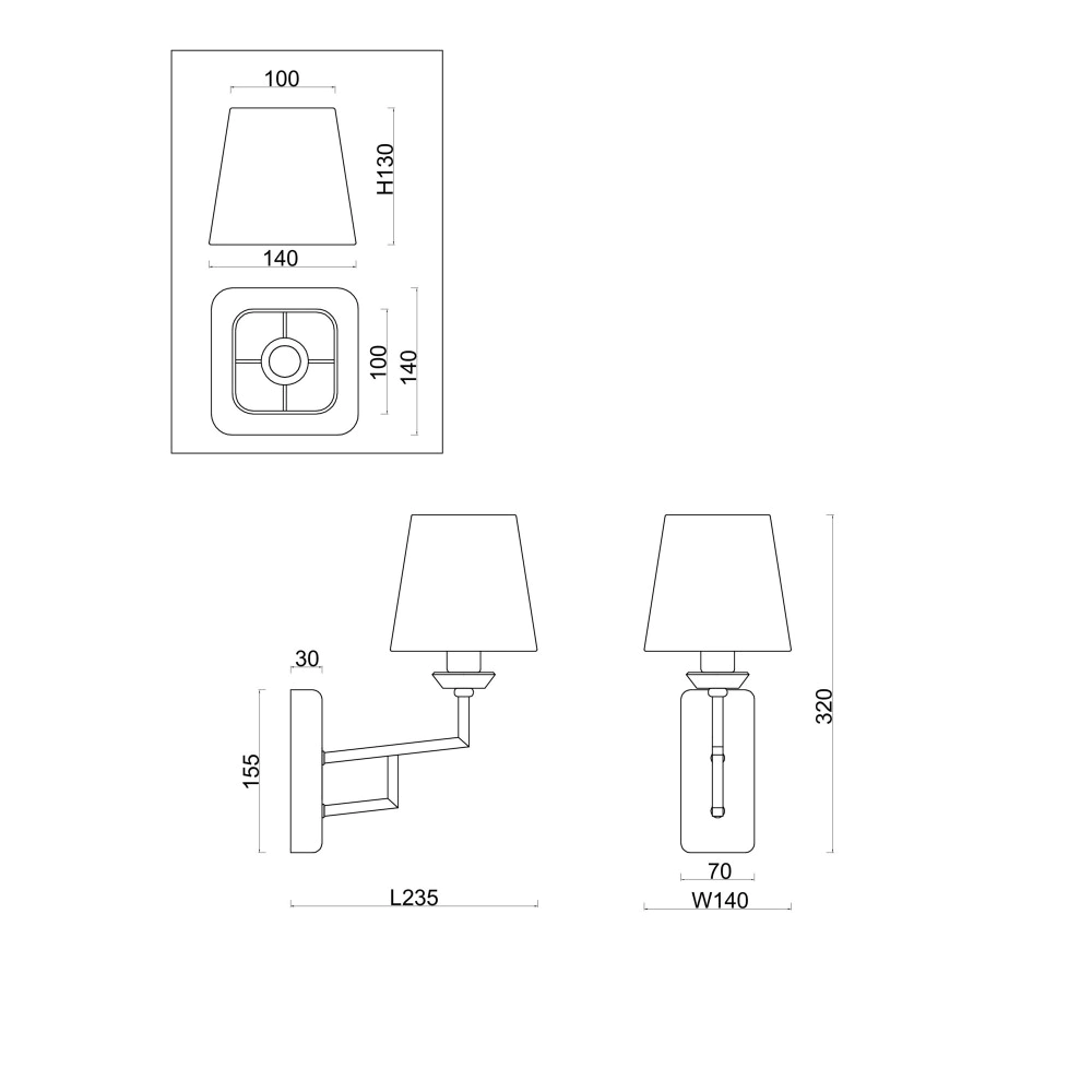Бра FREYA Дианес 1х40 Вт Е14 хром