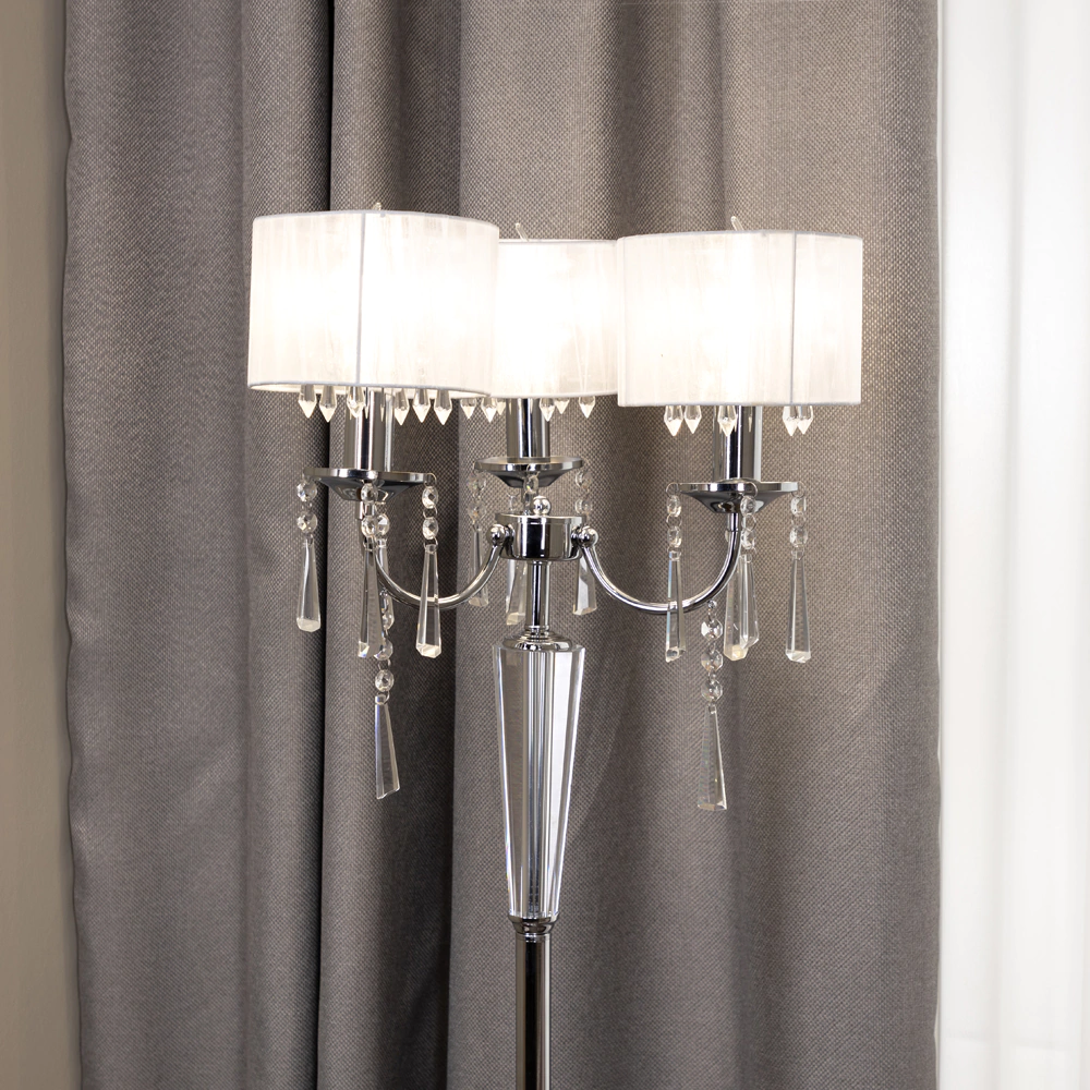 Торшер NEODECO Графиня 3х40 Вт Е14 хром