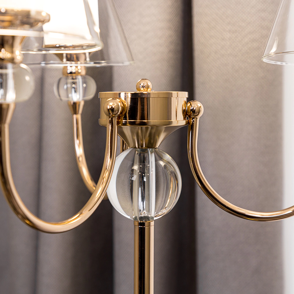 Торшер NEODECO Кронпринц 3х40 Вт Е14 золото