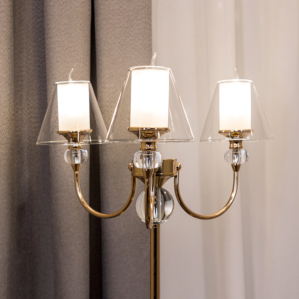 Торшер NEODECO Кронпринц 3х40 Вт Е14 золото