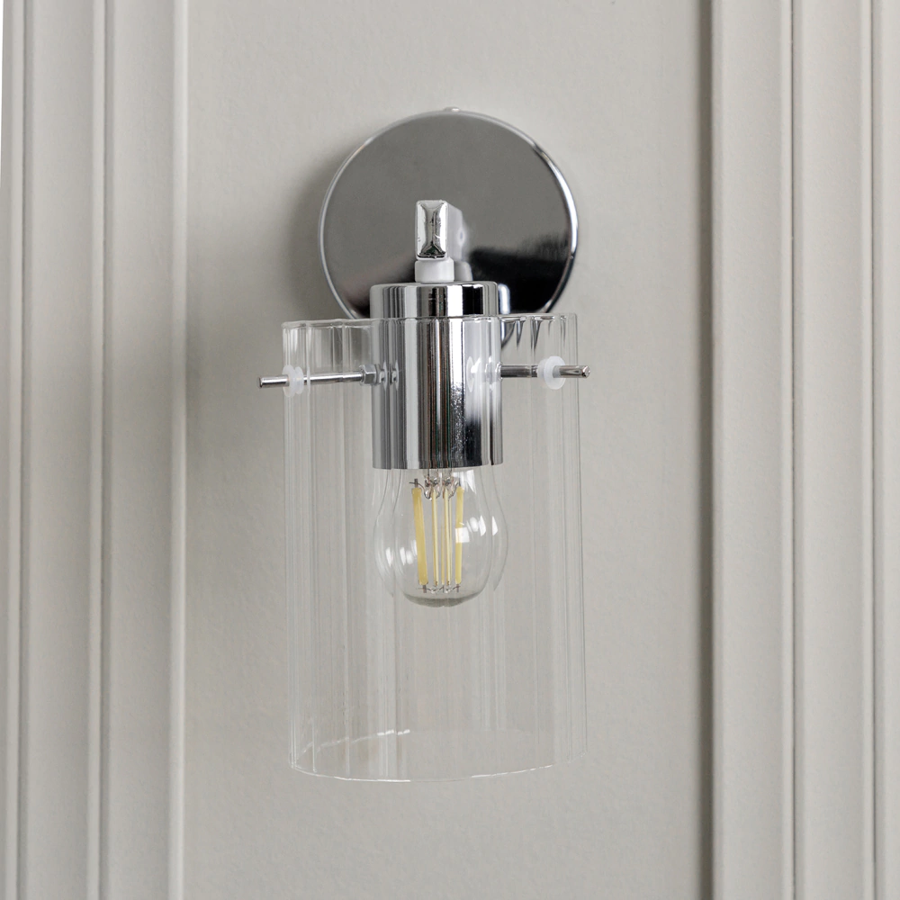 Бра Schaffner Метри 1х40 Вт Е27 хром/белый