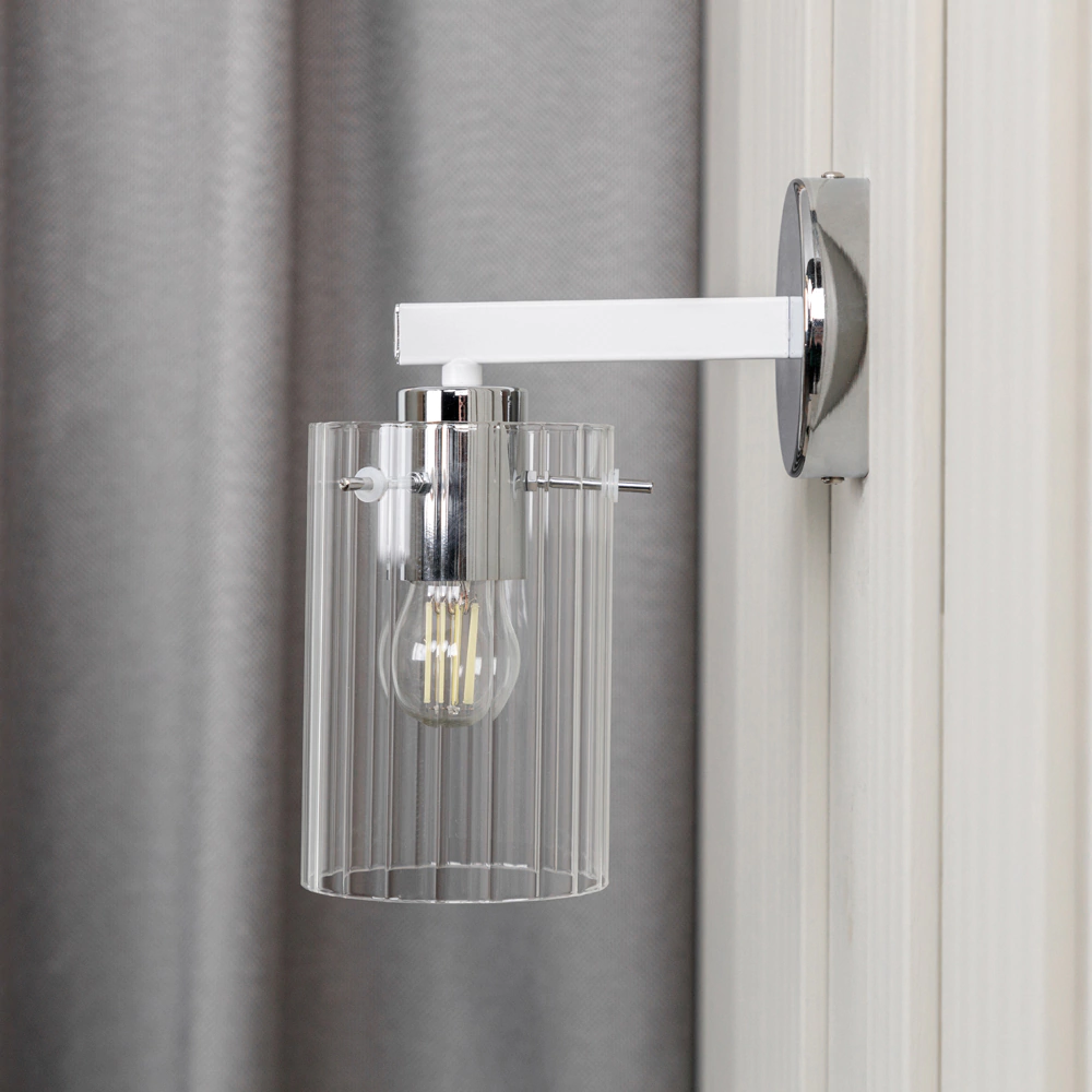 Бра Schaffner Метри 1х40 Вт Е27 хром/белый