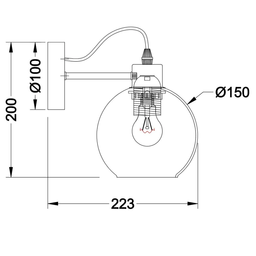Светильник настенный De Fran Вега 1х40 Вт Е27 черный
