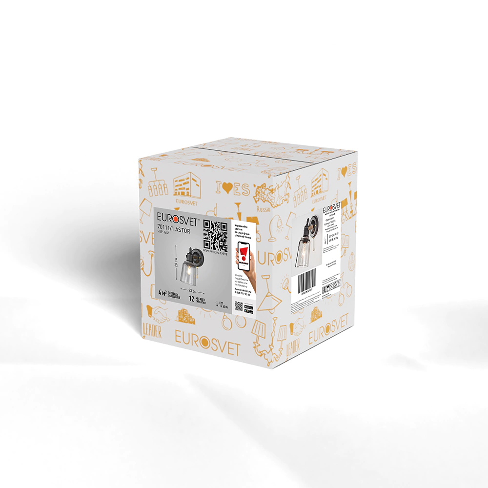 Бра Eurosvet Астор 1х60 Вт Е27 черный