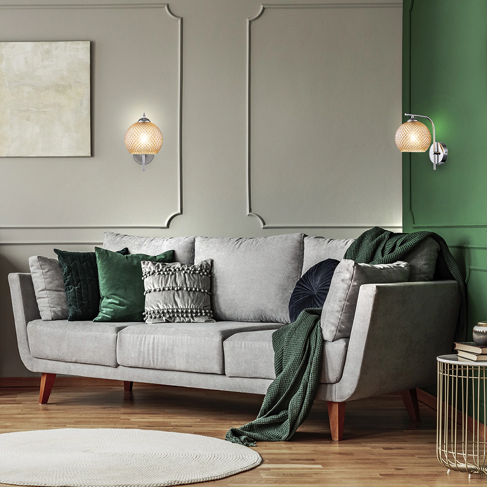 Бра Escada Космея 1х40 Вт Е14 хром/янтарный