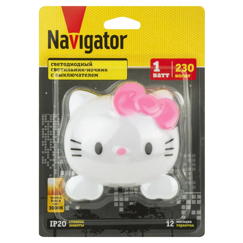 Ночник Кошка с выключателем Navigator