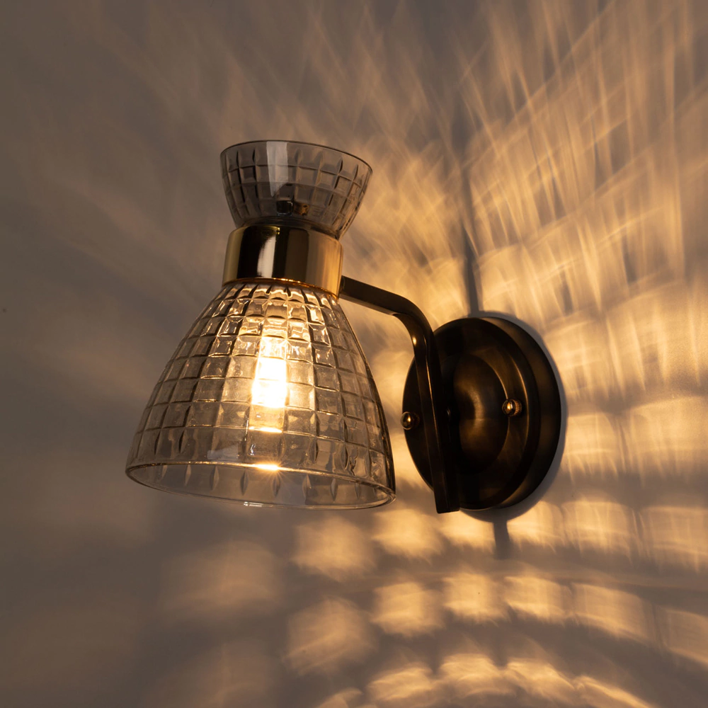 Бра 1х60 Вт Е27 черный/золото De City Дэла