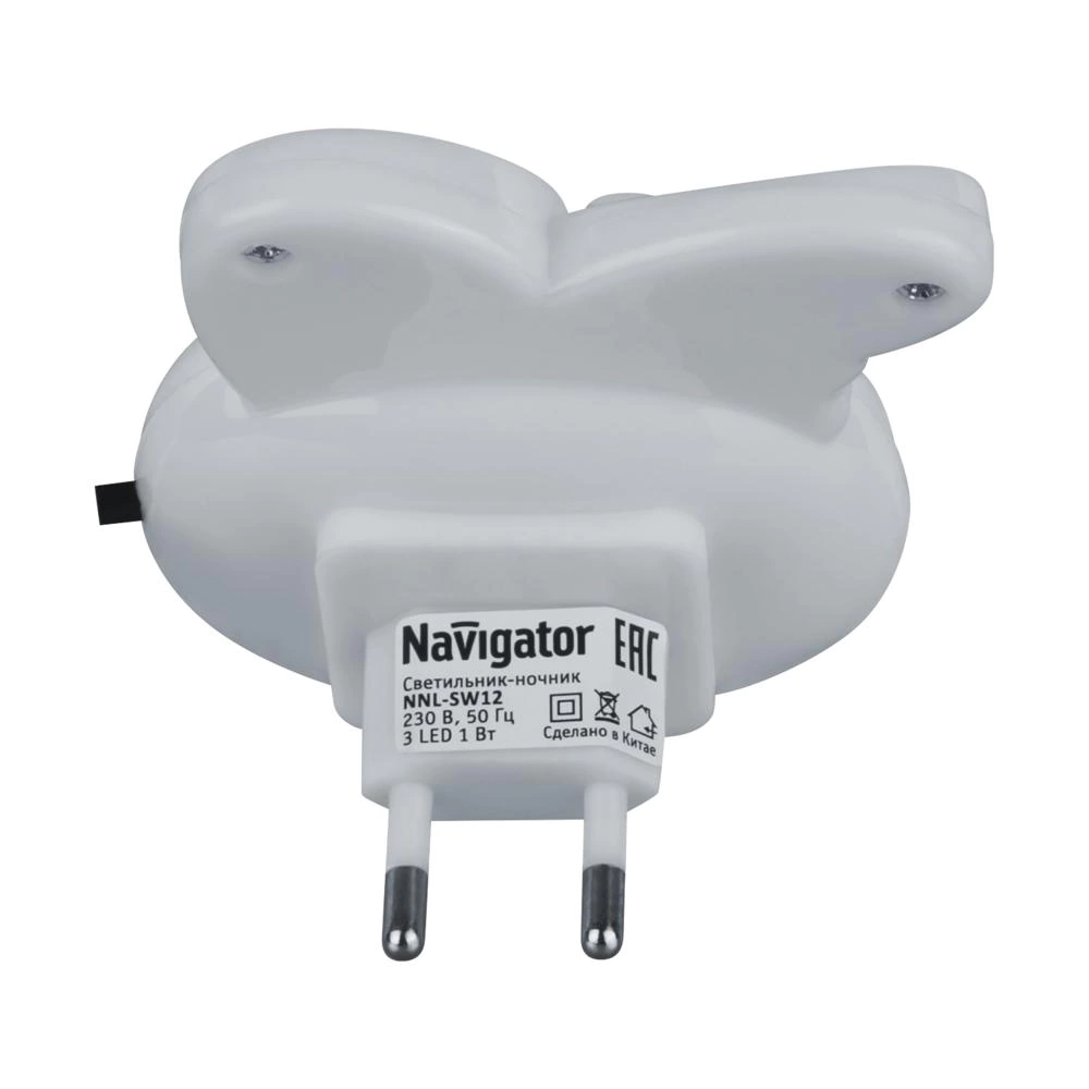 Ночник в розетку с выключателем 230 В Navigator Зайчик