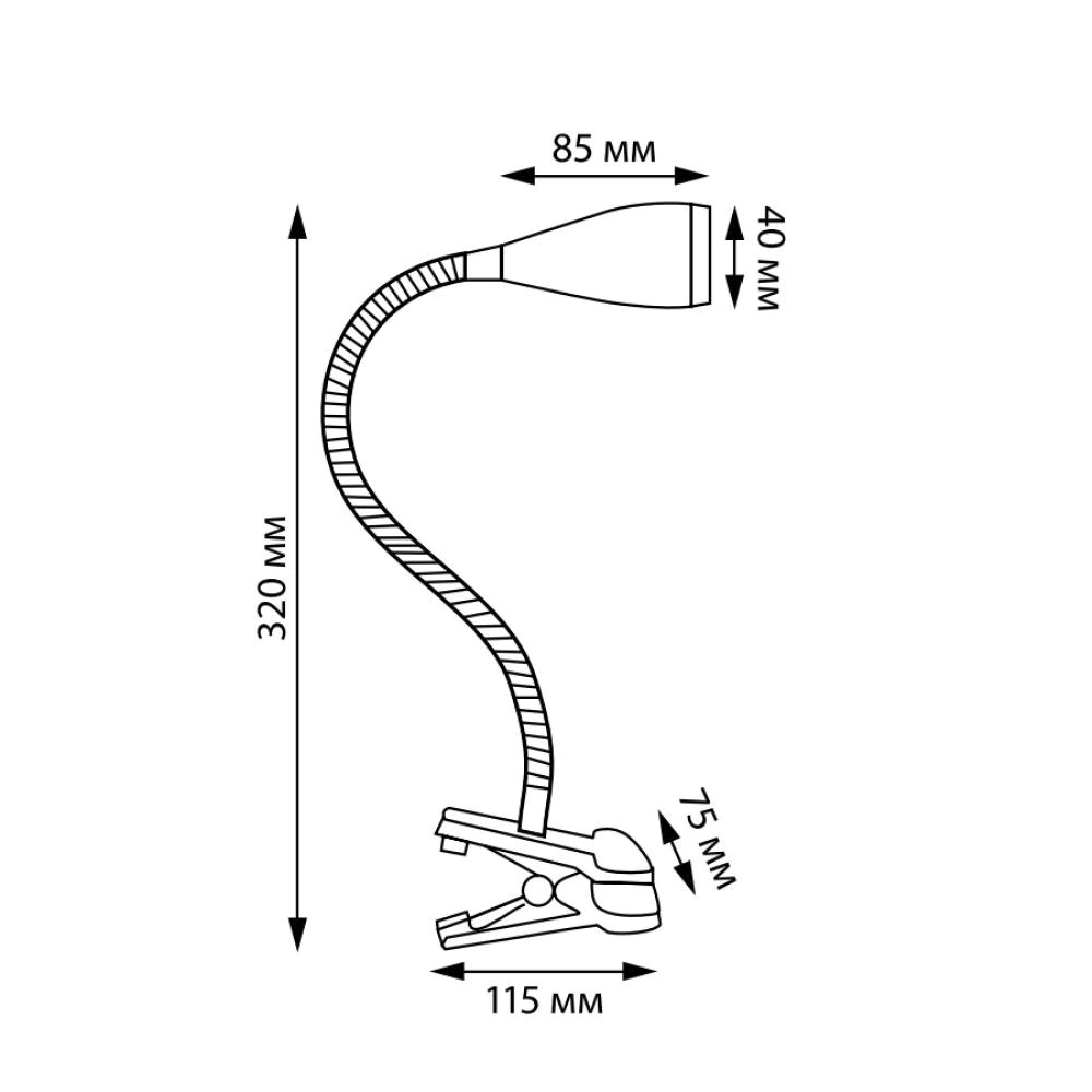 Светильник с прищепкой LED 4 Вт серебро Uniel Кэтти