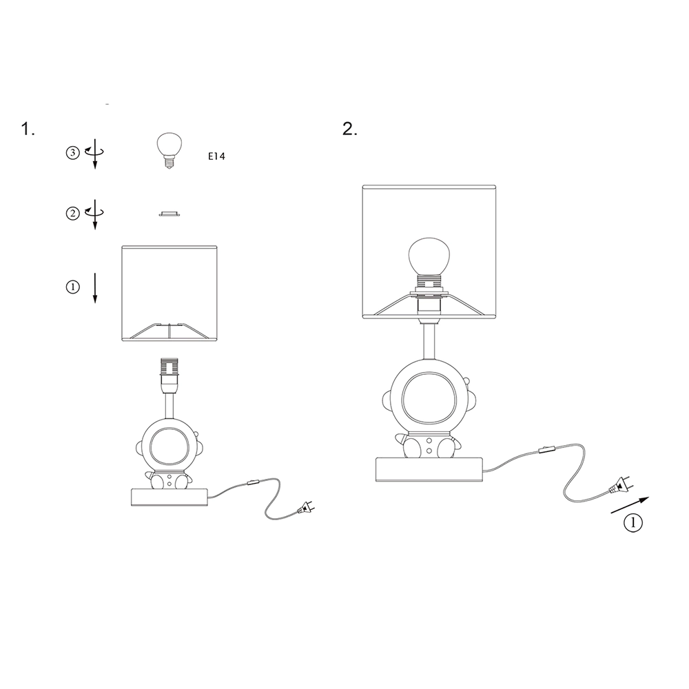 Светильник настольный 1х40 Вт Е14 Escada Космонавт