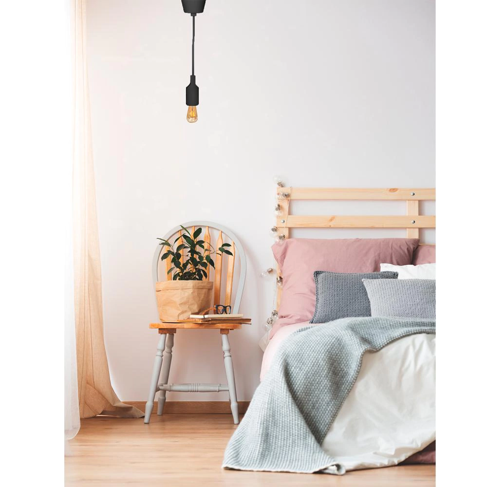 Подвес с патроном Smartbuy E27 1 м черный