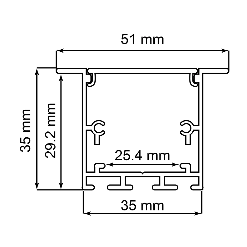 Профиль встраиваемый Feron Линии света 35х35 мм 2 м серый