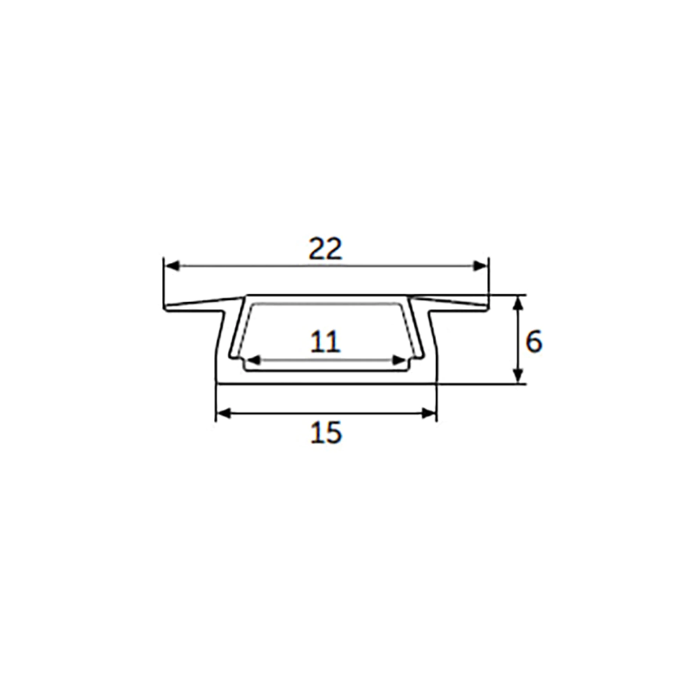 Профиль для диодной ленты Geniled врезной 22х6 мм 2 м серый