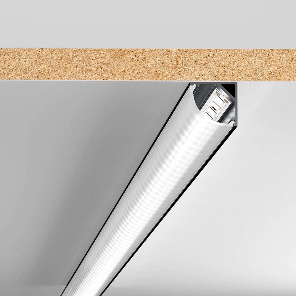 Профиль для диодной ленты Geniled угловой полукруглый 16х16 мм 1 м черный