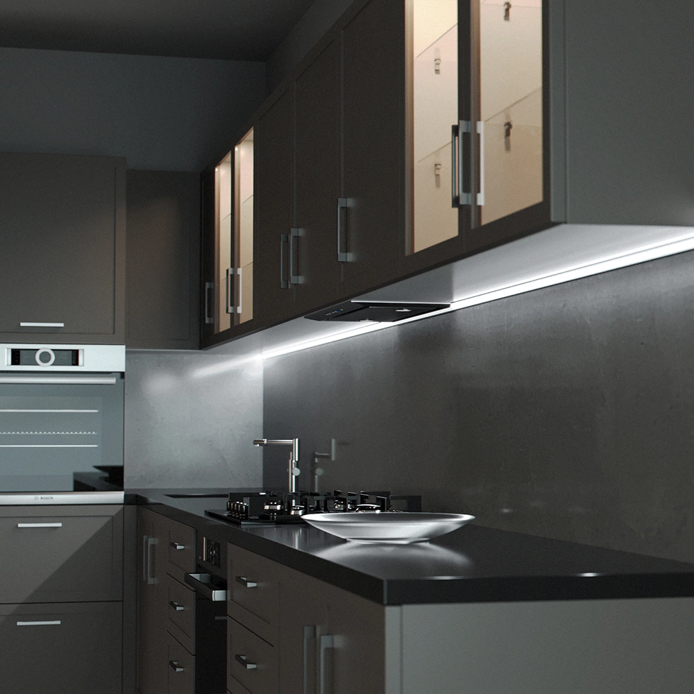 Профиль для диодной ленты Geniled угловой полукруглый 16х16 мм 1 м черный