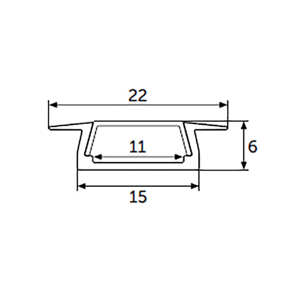 Профиль для диодной ленты Geniled врезной 22х6 мм 2 м черный
