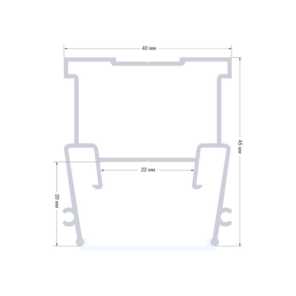 Профиль для натяжного потолка 40х45 мм 2 м Apeyron Линии Света
