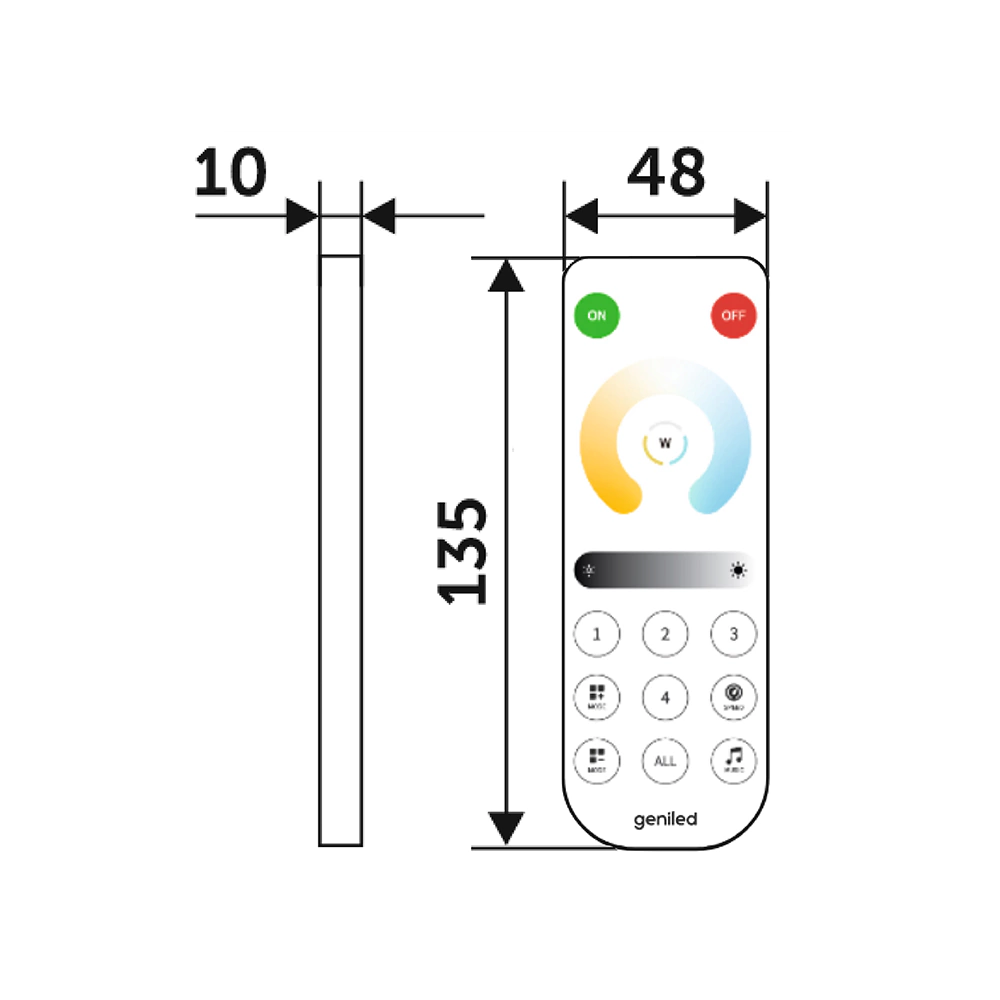 Пульт для контроллера MIX ленты Optima Dimmer Tuya 4-канальный ROT-11 Geniled