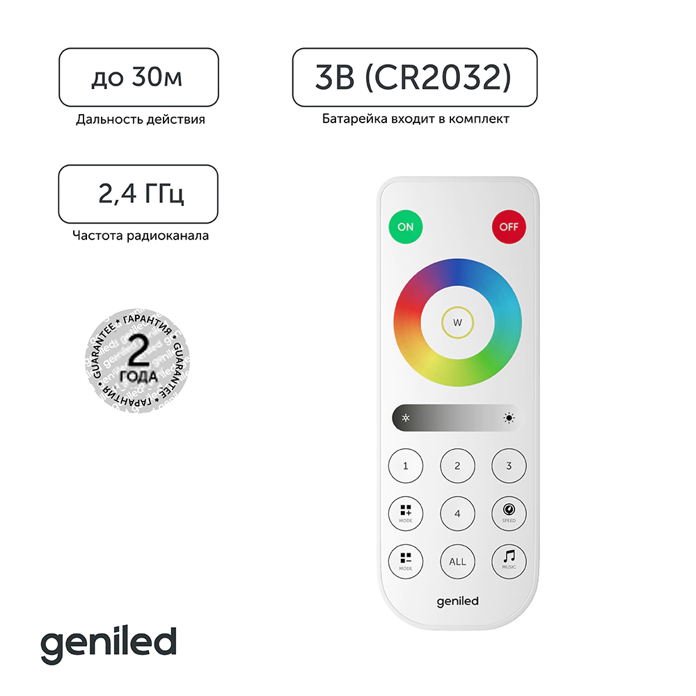 Пульт для контроллера RGBW ленты Geniled Optima Tuya 4-канальный ROT-41