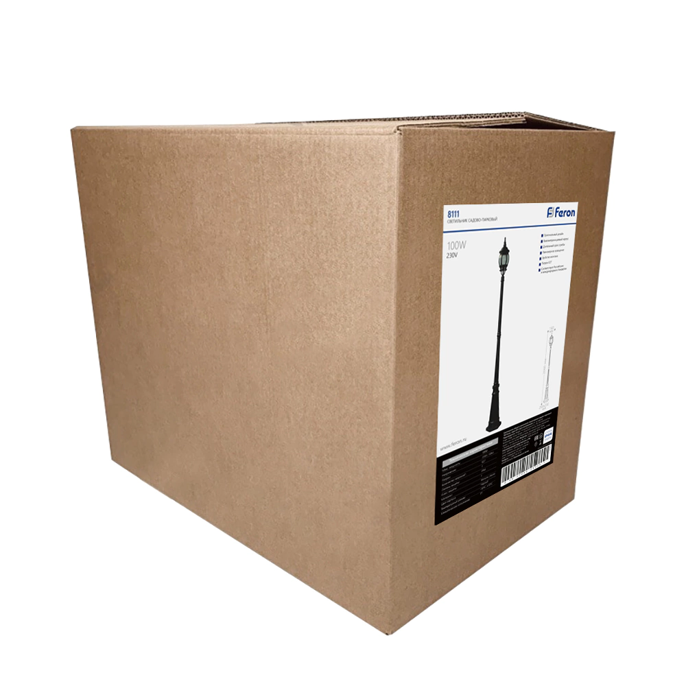 Светильник уличный напольный Feron Прага 1х100 Вт Е27 черный 206 см