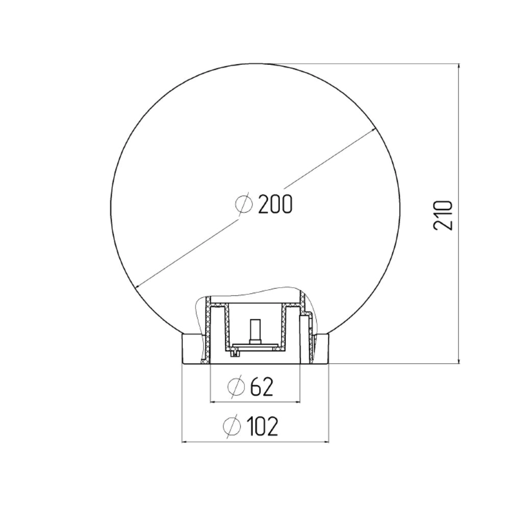 Светильник уличный Свет НТУ 1хЕ27 d=200 мм дымчатый