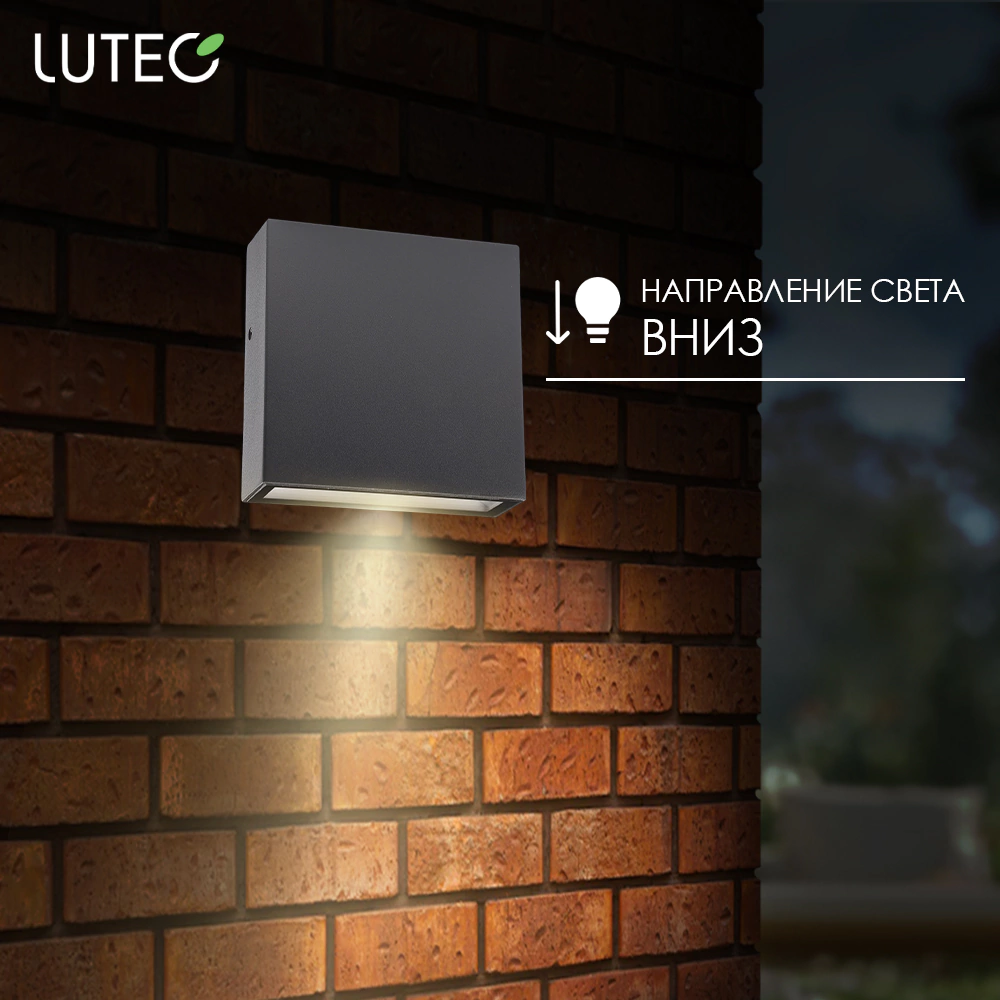 Светильник уличный настенный LUTEC Гемини XF 9,5 Вт серый
