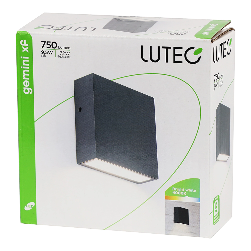 Светильник уличный настенный LUTEC Гемини XF 9,5 Вт серый