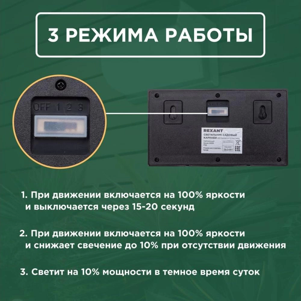 Светильник настенный на солнечной батарее 4000 К IP65 REXANT Карнаби