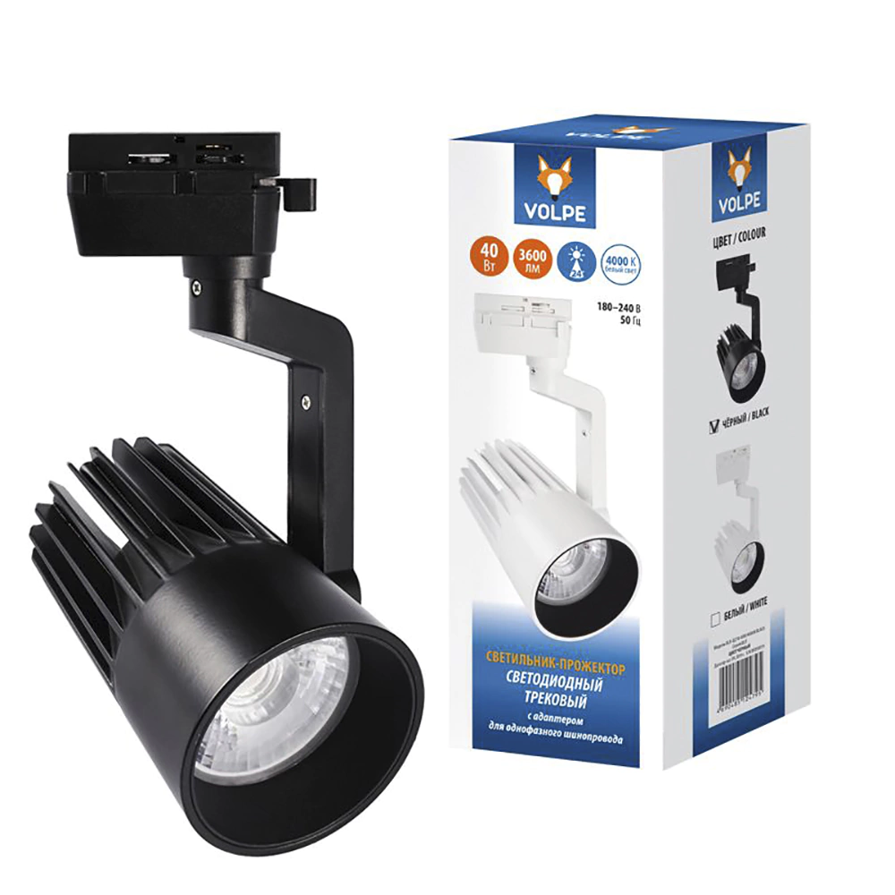 Трековый светильник Volpe ULB-Q274 LED 40 Вт 4000 К черный