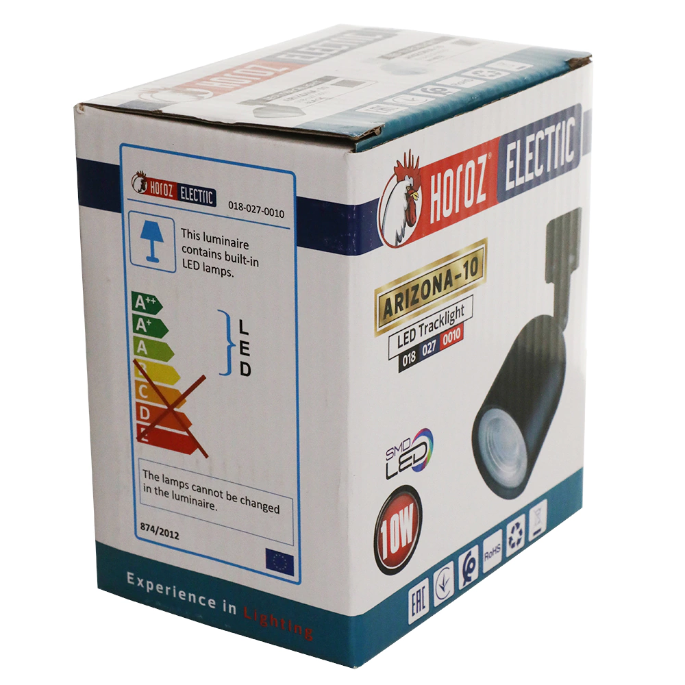 Светильник трековый HOROZ ELECTRIC Аризона 10 Вт LED 4200 K черный