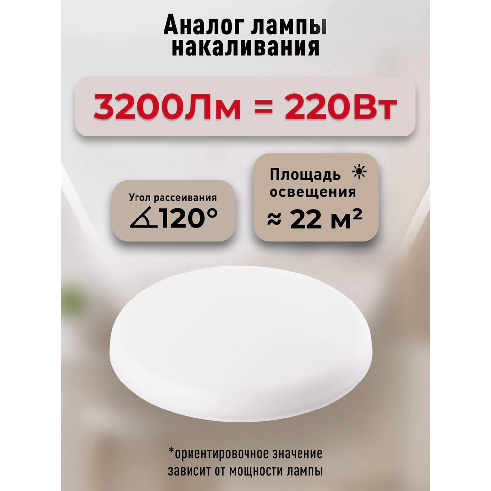 Светильник встраиваемый безрамочный 36 Вт LED 4000 К Smartbuy Круг