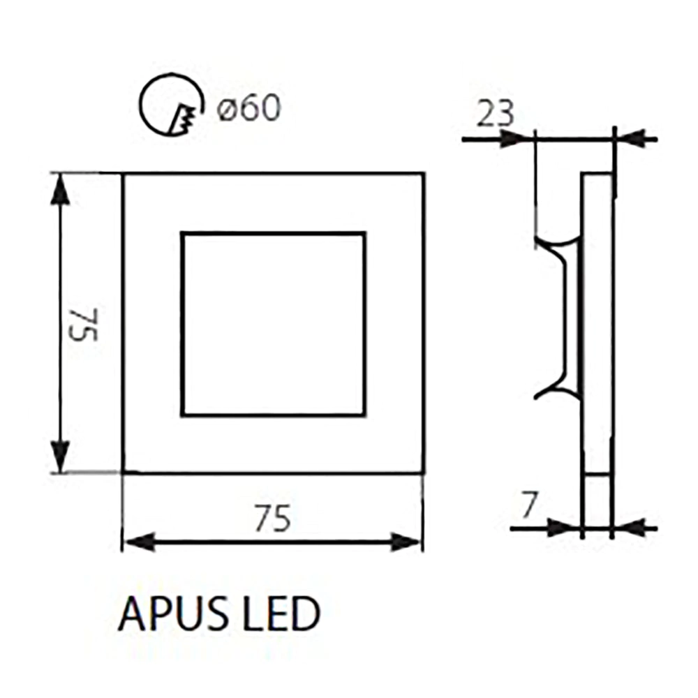 Светильник светодиодный лестничный Апус Kanlux теплый белый 1,3 Вт LED